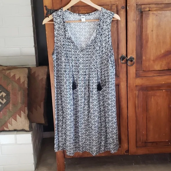 Old Navy | Dresses | Womens Old Navy Summer Dress Size L Black White |  Poshmark